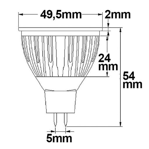MR16 LED reflektor 5,5W COB, 38°, hideg fehér, dimmelheto
