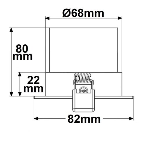 Beépíthési keret BRUSH TWO szögletes, furatkivágás 68mm, alumínium, forgatható, GU10/MR16 spotokhoz