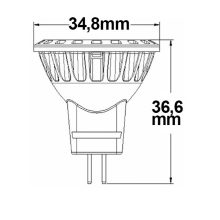 MR11 LED 2W diffúz, 120°, meleg fehér