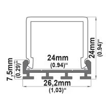 Fedél négyzet alakú, matt, profilhoz WING, L: 200cm