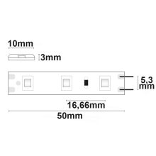 LED SIL830 flexibilis szalag, 12V, 4,8W, IP66, meleg fehér, 60 LED/m