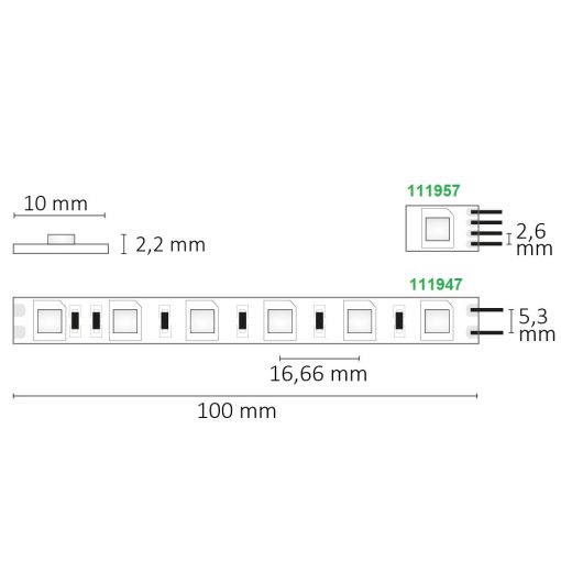 LED SIL840 flexibilis szalag, 24V, 14.4W, IP20, semleges fehér, 60 LED/m