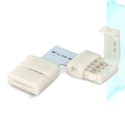 Klipsz sarok összeköto (max. 5A) C1-410 4 pólusú IP20 flexszalagokhoz, széles 10mm, osztásköz>12mm