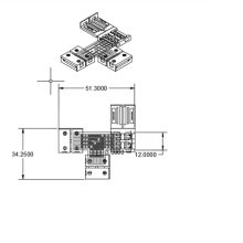 Klipsz T-összeköto (max. 5A) C1-212 2 pólusú IP20 flexszalagokhoz, szélesség 12mm, osztásköz >12mm