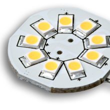 G4 LED szpot fényforrás, 9 SMD chippel, 1,5W,meleg fehér, oldalsó foglalattal