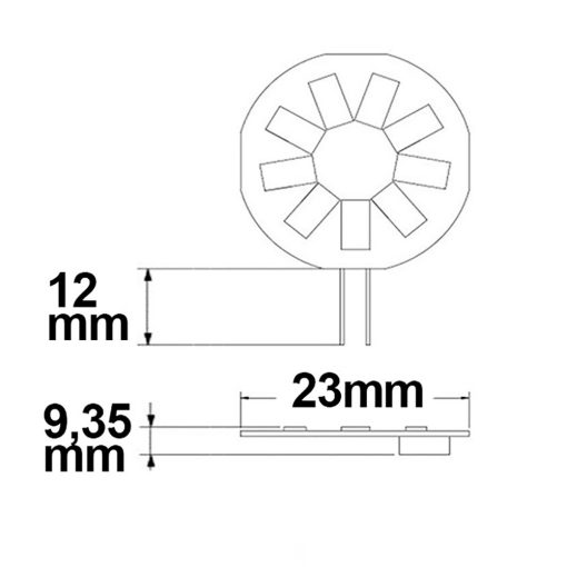 G4 LED szpot fényforrás, 9 SMD chippel, 1,5W,meleg fehér, oldalsó foglalattal