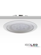 LED süllyesztett szpotlámpa, ezüst, 8W, 72°, meleg fehér, dimmelheto