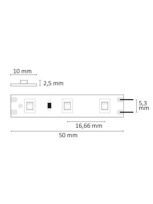 LED SIL840 flexibilis szalag, 12V, 4,8W, IP20, semleges fehér