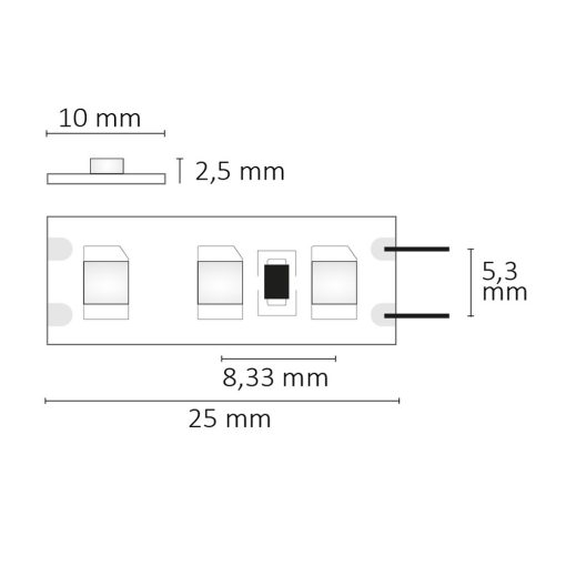 LED SIL840 flexibilis szalag, 12V, 9,6W, IP20, semleges fehér, 120 LED/m