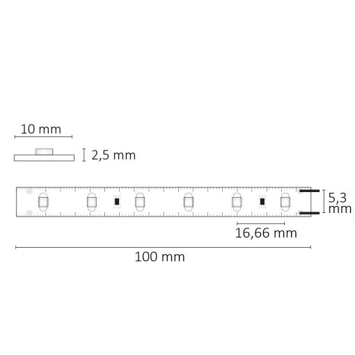 LED SIL825 flexibilis szalag, 24V, 4,8W, IP20, meleg fehér, 60 LED/m