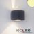   LED fali lámpa, Up&Down 2x3W CREE, IP54, antracit, meleg fehér