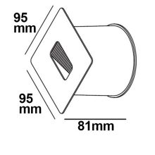 LED süllyesztett fali lámpa, szögletes IP65, 1x3W CREE, meleg fehér, beleértve a vakolatdobozt is