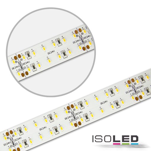 LED CRI930 flexibilis szalag, 24V, 30W, kétsoros, IP20, meleg fehér, 240 LED/m