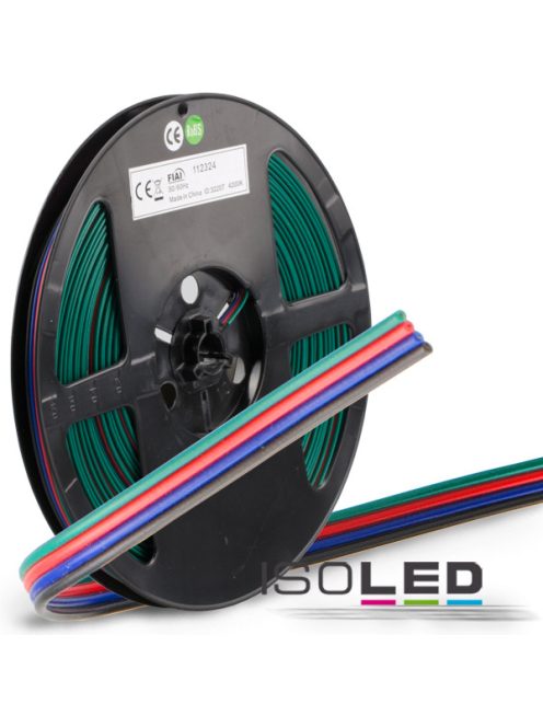 RGB kábel 10m tekercs, 4 pólusú, 0,50mm2 H03VH-H AWG20