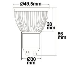 GU10 LED szpot fényforrás, 6W, diffúz üveg, semleges fehér