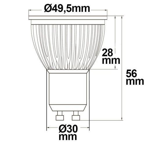 GU10 LED szpot fényforrás, 6W, diffúz üveg, semleges fehér