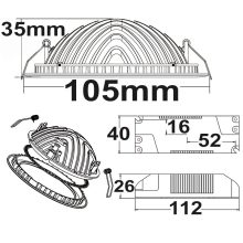 LED mélysugárzó LUNA, 8W, indirekt fény, fehér, semleges fehér