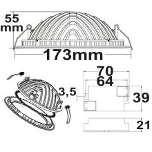 LED mélysugárzó LUNA, 18W, indirekt fény, fehér, semleges fehér