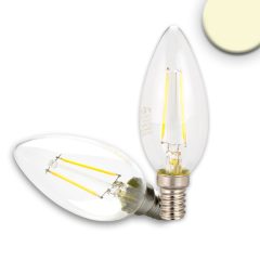   E14 LED gyertya fényforrás, 2 W, átlátszó, meleg fehér, dimmelheto