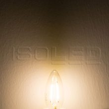 E14 LED gyertya fényforrás, 2 W, átlátszó, meleg fehér, dimmelheto