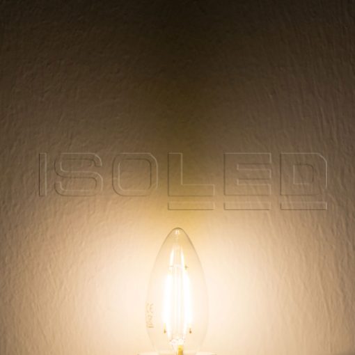 E14 LED gyertya fényforrás, 2 W, átlátszó, meleg fehér, dimmelheto