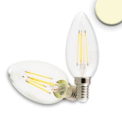   E14 LED gyertya fényforrás, 4 W, átlátszó, meleg fehér, dimmelheto