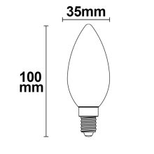 E14 LED gyertya fényforrás, 4 W, opál, meleg fehér, dimmelheto