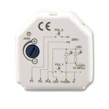 Univerzális Push dimmer LED szpotoknak/szalagoknak, 12-24 V, 8 A, 36-48V, 6 A