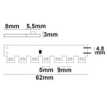 LED CRI930 flexibilis szalag Angle, 24V, 10W, IP20, melegfehér, 112 LED/m