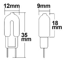 G4 LED fényforrás,  1,2W, meleg fehér