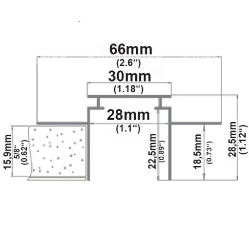 Szerelocsatorna beépítési profilokhoz WING, L: 200cm 15mm-es gipszkartonlapok számára