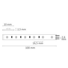 LED SIL830/860 flexibilis szalag, 24V, 5W+5W, IP20, dinamikus fehér, 120 LED/m