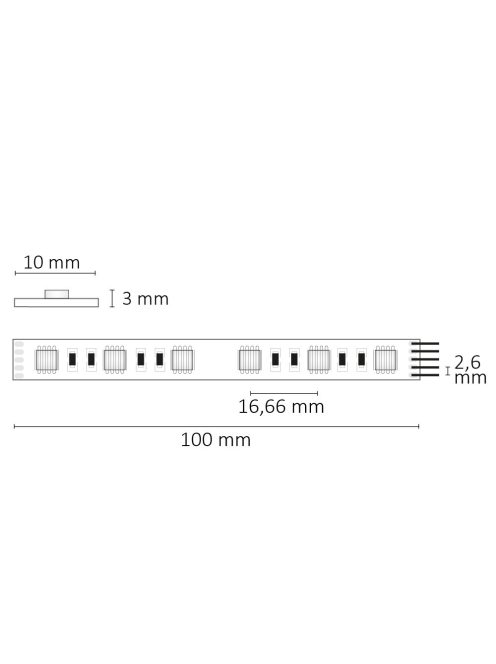 LED SIL RGB+WWW flexibilis szalag, 24V, 19W, IP20, 4in1 chip, 60 LED/m