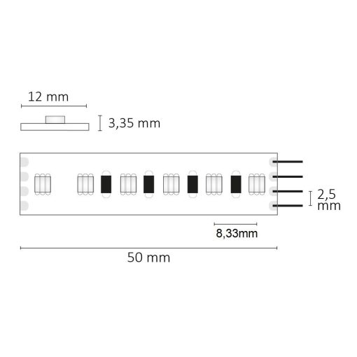 LED HEQ HighPower RGB flexibilis szalag, 24V, 28,8W, IP20, 120 LED/m