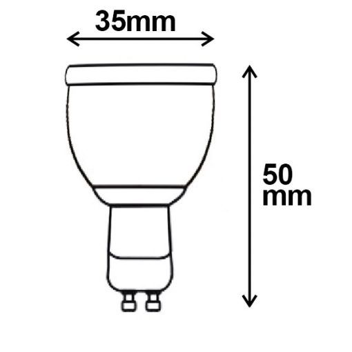 GU10 MINI LED szpot fényforrás, 4,5W, 38°, meleg fehér