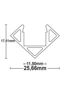 LED CORNER11 sarokprofil, eloxált alumínium,H:200 cm