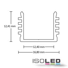 LED SURF12 BORDERLESS konstrukciós profil, eloxált alumínium,H:200 cm