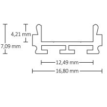 LED SURF12 RAIL konstrukciós profil, eloxált alumínium, H:200 cm