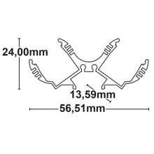 LED LOOP13 lámpaprofil, eloxált alumínium, opál/szatinált fedél, H: H:200 cm