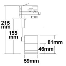 3 fázisú sínes adapter GU10 szpotoknak, fekete