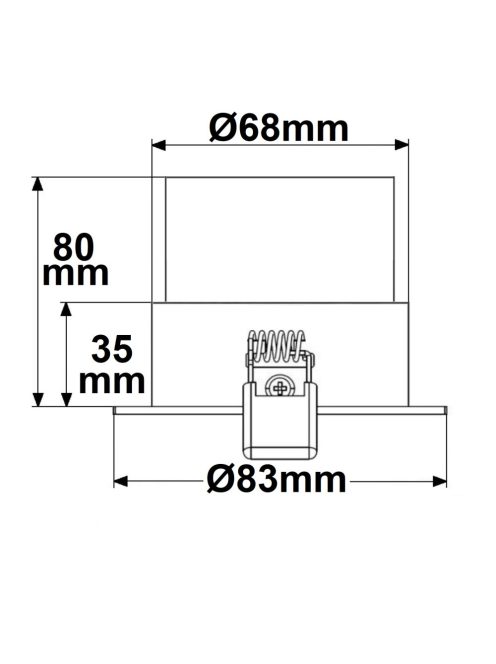 Sys-68 beépíthési keret GU10/MR16 izzókhoz, GU10 foglalattal, IP65