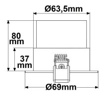 Beépíthési keret slim kerek, furatkivágás 63,5 mm, DN69, csiszolt alumínium, GU10/MR16 spotokhoz
