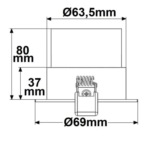 Beépíthési keret slim kerek, furatkivágás 63,5 mm, DN69, csiszolt alumínium, GU10/MR16 spotokhoz