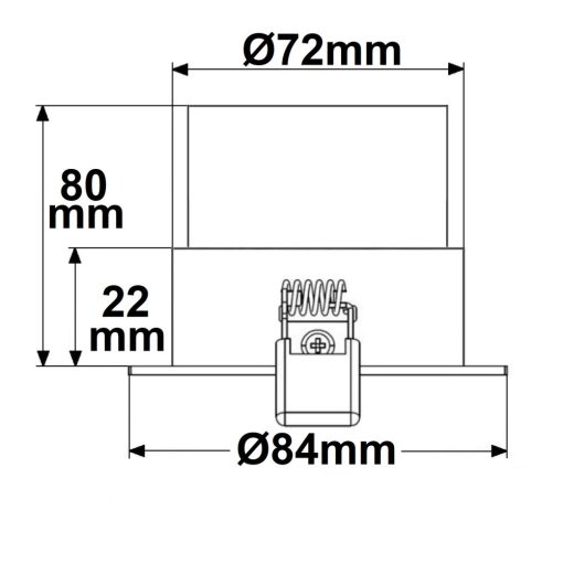 Beépíthési keret kerek, 70 mm-es kivágással, fekete alumínium, GU10/MR16 spotokhoz