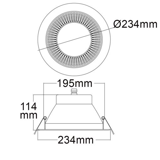 LED mélysugárzó, 30 W, 60°, CRI95, UGR<19, meleg fehér