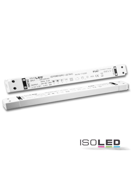 LED trafó 24V/DC, 0-30W, slim, SELV