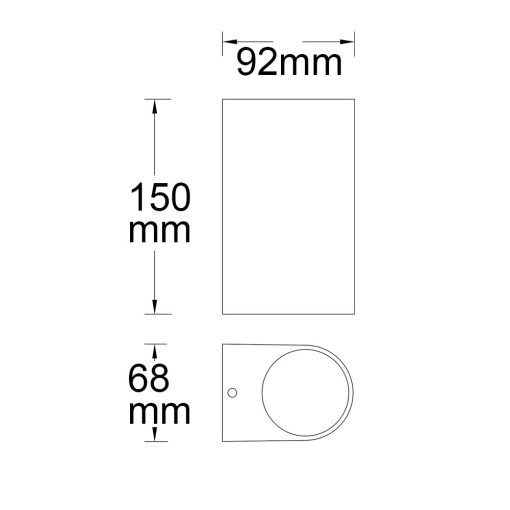 Fali lámpa Siara, Up&Down, 2xGU10, IP54, antracit, fényforrás nélkül