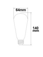 E27 Vintage Line LED ST64 fényforrás, 8 W, ultra meleg fehér, dimmelheto