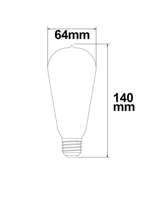 E27 Vintage Line LED ST64 fényforrás, 8 W, ultra meleg fehér, dimmelheto