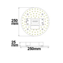 LED átalakító lámpatestbe, ColorSwitch 2600K|3100K|4000K, 250 mm, 25 W, mágnessel